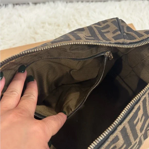 Authentic Fendi Zucca Canvas Handbag/Vanity Bag - Picture 9 of 11